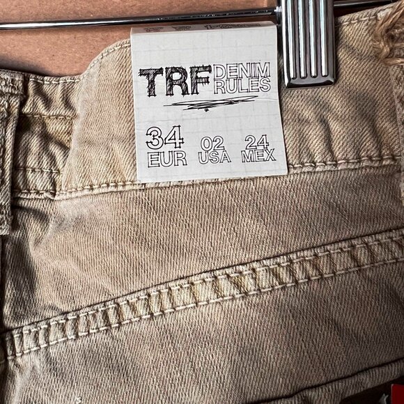 Zara Trafaluc TRF 'Denim Rules' BNWT Skinny Women's Jean Size 2 Tan - Picture 5 of 13